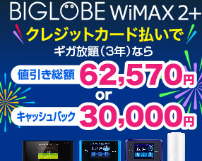 BIGLOBE WiMAX キャッシュバック　キャンペーン